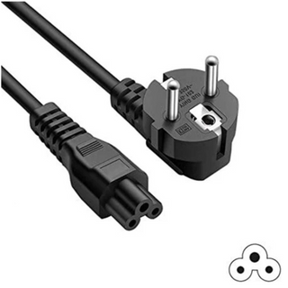 Câble d'Alimentation 3 Broches Original pour Chargeur PC Portable Noir