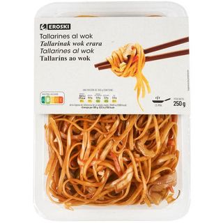 Tallarines Wok Eroski, Bandeja 250 G