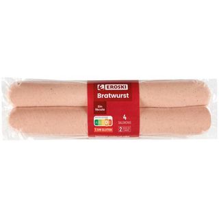 Salchicha Bratwurst Eroski, Pack 2X200 G