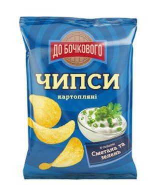 Чипси картопляні зі смаком Сметани із зеленню До Бочкового 100г
