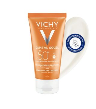 Vichy Capital Soleil Spf50+ Creme Onctueuse Invisible Peau Sensible Normal A Seche 50ml
