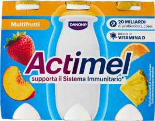 Actimel yogurt da bere arricchito con calcio, vitamina B6 e D, gusto multifrutti 6 x 100 g