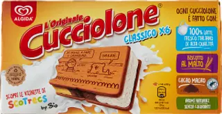 Algida L'Originale Cucciolone Classico Biscotto Gelato 6 x 80g (480g)