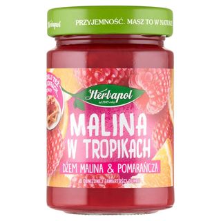 Herbapol Malina w tropikach Dżem malina & pomarańcza o obniżonej zawartości cukru 280 g