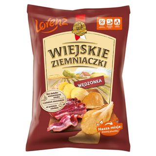 Wiejskie Ziemniaczki Chipsy ziemniaczane wędzonka 130 g
