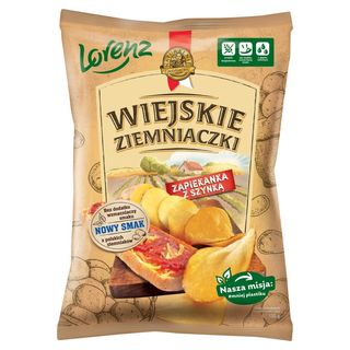 Wiejskie Ziemniaczki Chipsy ziemniaczane zapiekanka z szynką 130 g