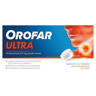Orofar Ultra 8,75 mg Pastylki smak pomarańczowy bez cukru 24 sztuki