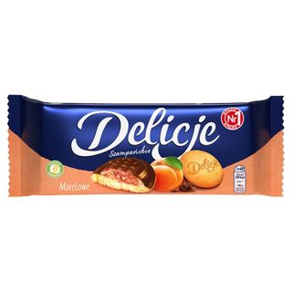 Delicje Szampańskie Biszkopty z galaretką morelową oblewane czekoladą 147 g