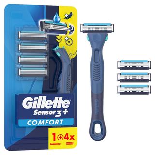 Gillette Sensor 3+ Comfort Maszynka do golenia dla mężczyzn ergonomiczna rączka i ostrza wymienne