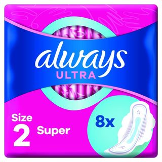 Always Ultra Super (R2) Ze Skrzydełkami Podpaski 8 Sztuk