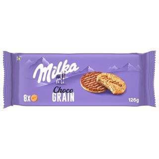 Milka Choco Grain Ciastka z płatkami owsianymi oblane czekoladą mleczną 126 g