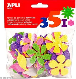 Fleurs paillettes en mousse adhésives 48 u.