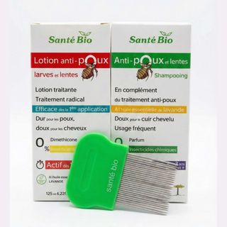 Pack Anti-Poux Complet Santé Bio : Lotion + Shampooing + Peigne Métal