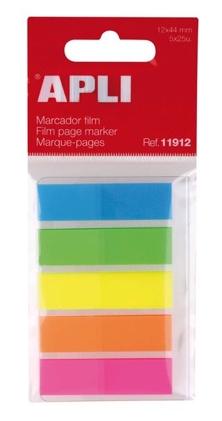 Index adhésifs 5 couleurs fluorescentes45 x 12 mm