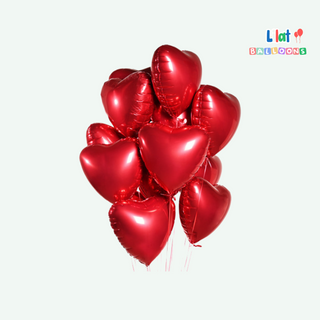 ფოლგირებული გულის ფორმის გულის ბუშტი ( 15 ც )