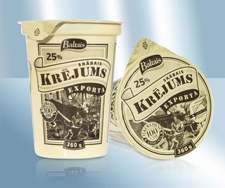 Nata agria Baltais 25% grasa, 360 g