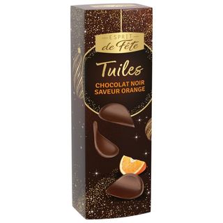 Tuiles Chocolat Noir Orange Esprit De Fête 150 g