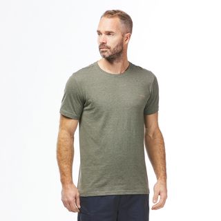 Camiseta Montaña Y Trekking Manga Corta Hombre Quechua Nh500 Fresh 2Xl Verde