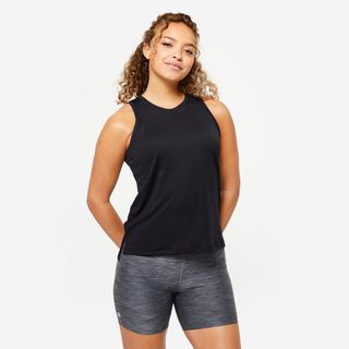 Camiseta Fitness Tirantes Mujer Domyos 120 Negro M Negro