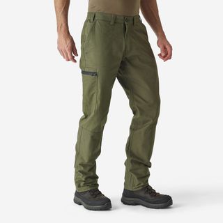 Pantalón Cargo Hombre Solognac Steppe 100 Verde Resistente Multibolsillo S Verde