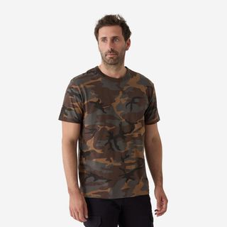 Camiseta Manga Corta Hombre Caza Solognac 100 Woodland Camuflaje Verde Militar 3Xl Verde