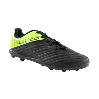 Botas De Fútbol Niño Con Cordones 100 Fg Negro Y Amarillo 38 Negro