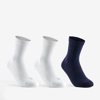 Calcetines Altos De Tenis Niños Pack De 3 Artengo Rs 160 Azul Marino 31/34 Blanco