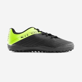 Botas De Fútbol Niño Con Cordones 100 Turf Tf Negro Y Amarillo 37 Negro