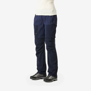 Pantalón Desmontable De Montaña Y Trekking Mujer Forclaz Mt500 44 (L31) Azul