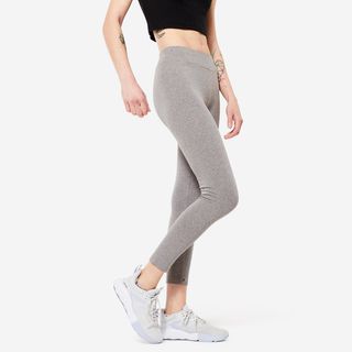 Leggings Fitness Mujer Gris Corte Slim.XS / W26 L30 Gris