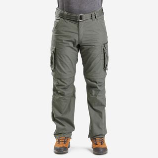 Pantalón cargo desmontable montaña y trekking Hombre Forclaz NH500.48 Verde