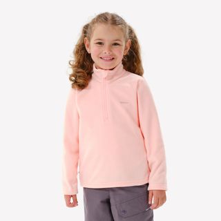 Forro polar de montaña y trekking media cremallera Niños 2 6 años Quechua MH100.113 122cm 5 6A Rosa