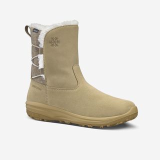 Botas de nieve y apreski impermeables de piel Mujer Quechua SH500.41 . beige
