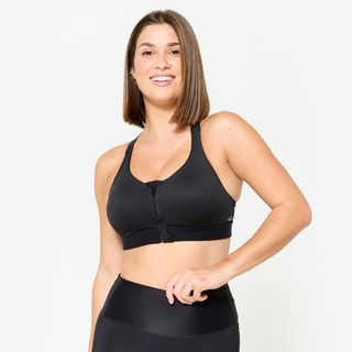 Sujetador top deportivo fitness alto impacto 920 Mujer Domyos negro.2XL Negro