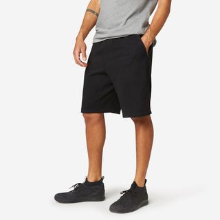 Short fitness pantalón corto chándal regular Hombre Domyos 520 negro.M Negro