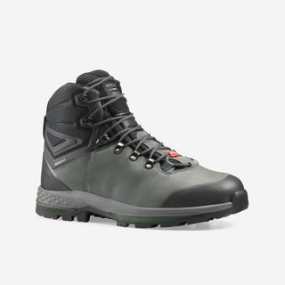 Botas de montaña y trekking impermeables de piel Hombre Forclaz Trek 100.43 Verde