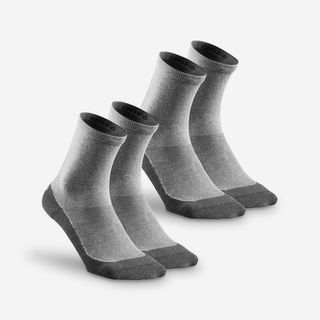Calcetines Altos De Montaña Y Trekking 2 Pares Adulto Quechua Hike 50 43/46 Gris