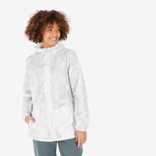 Chubasquero Impermeable De Montaña Y Trekking Mujer Quechua Raincut Xl Blanco