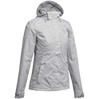 Chaqueta Impermeable Montaña Y Trekking Mujer Quechua Mh100 M Gris