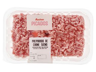 PREPARADO DE CARNE PICADA DE SUINO ISENTO DE GLUTEN AUCHAN 400GR