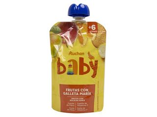Pouch Frutas Con Galleta Maria Auchan Baby 120 G