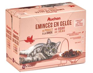Al.Gato Humedo Bolsa Carne Gelatina Auchan 12X100G