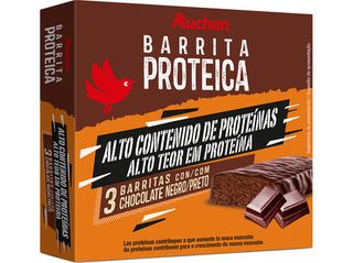 Barritas Proteicas con Chocolate Negro Producto Alcampo 3 Uds. X 40 G.