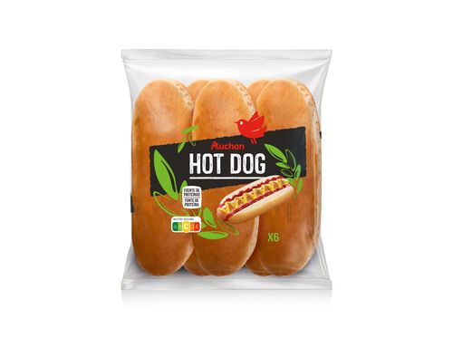 PÃO HOT DOG AUCHAN 6 UN 330G
