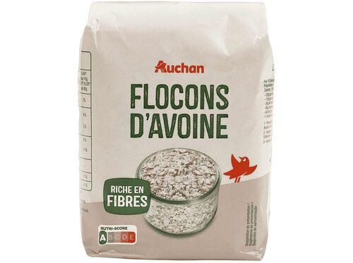 FLOCOS DE AVEIA AUCHAN FINOS E INTEGRAIS 500G
