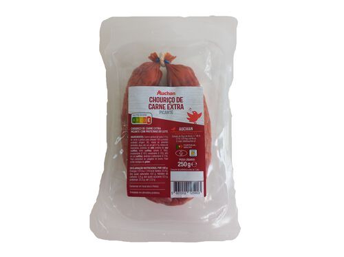 CHOURIÇO CARNE EXTRA AUCHAN PICANTE 250G