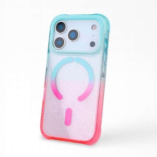 Funda Bumper Azul Claro Reforzada Degradada compatible con MagSafe para iPhone 17 Pro Max