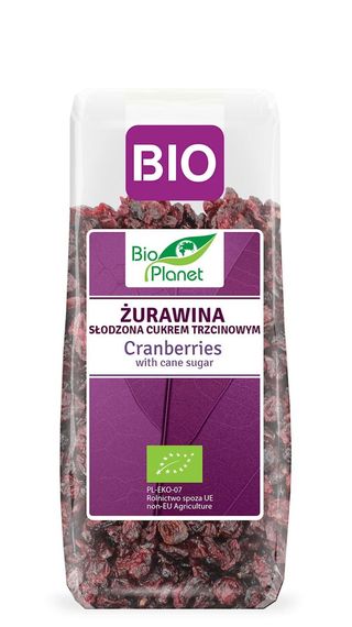 ŻURAWINA SŁODZONA CUKREM TRZCINOWYM BIO 100 g - BIO PLANET
