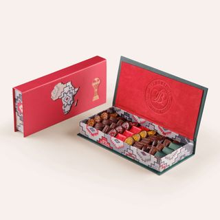 COFFRET EN SIMILICUIR ET SUÉDINE ROUGE OU VERT DE 300g