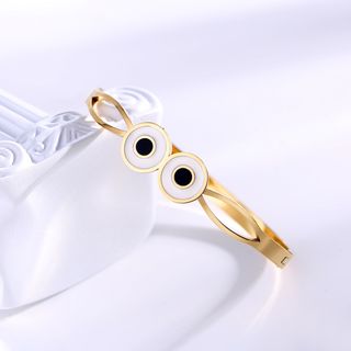 ოქროსფერი ორმაგი თვალის დამცავი სამაჯური – 18K პრემიუმი / Golden Duo Eye Protection Bangle – 18K Premium